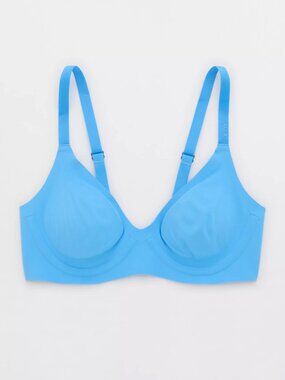 Aerie SMOOTHEZ Unlined Bra 34DDD Blue Vinyl NWT